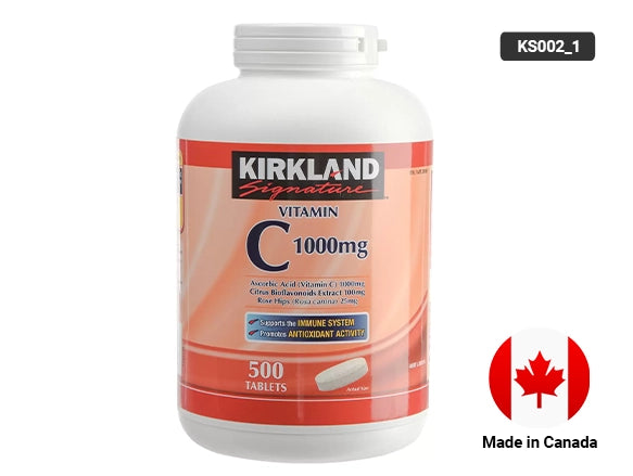 Kirkland Signature Vitamin C 1000 mg 500 Tablets in Sri Lanka Supports the Immune System and Promotes Antioxidant Activity.